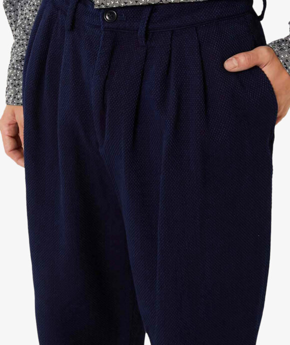 Blue Blue Japan - MEN'S WOVEN PURE INDIGO LIGHT  "SASHIKO" TROUSERS