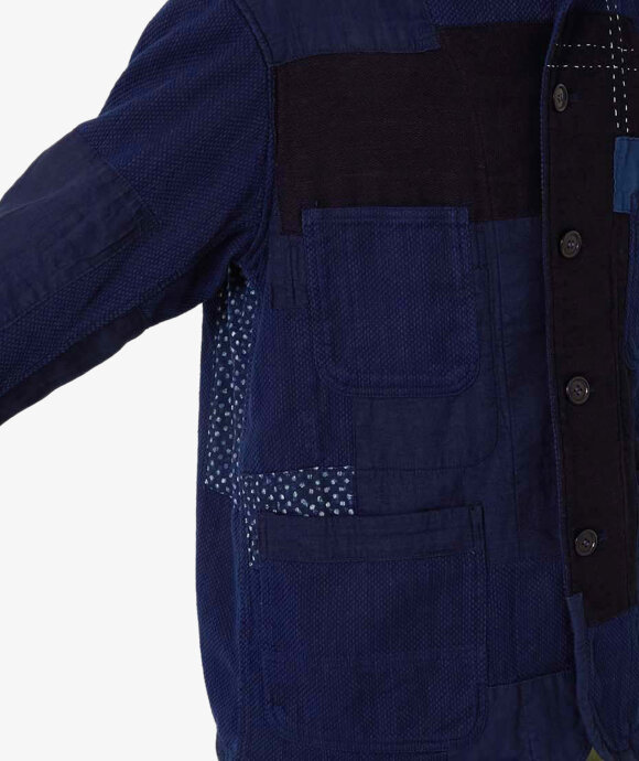 Blue Blue Japan - MEN'S WOVEN "KASEZOME"  "SASHIKO" "NENRIN" COVERALL JACKET