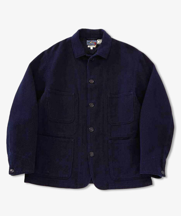 Blue Blue Japan - MEN'S WOVEN PURE INDIGO LIGHT  "SASHIKO" COVERALL JACKET