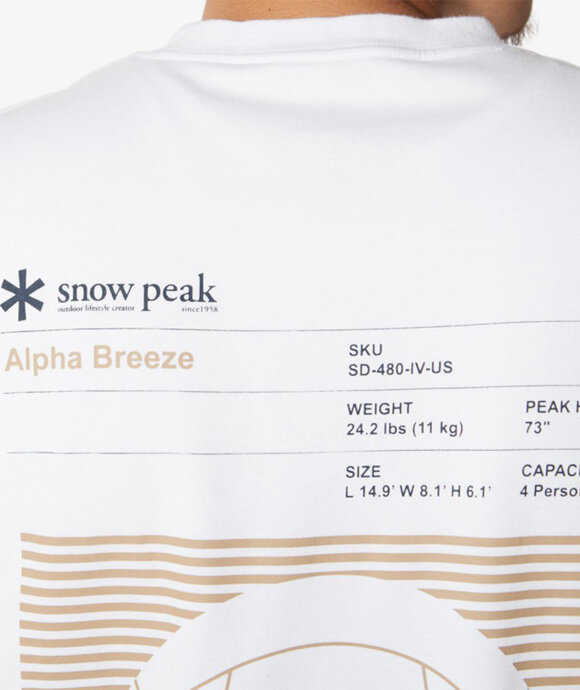 Snow Peak - Alpha Breeze Typography T-Shirt