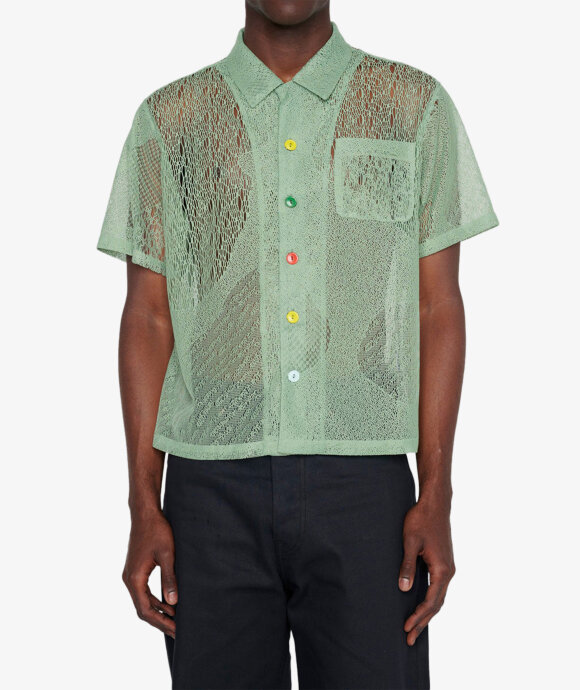 Brain Dead - Engineered Mesh Short Sleeve Button Up