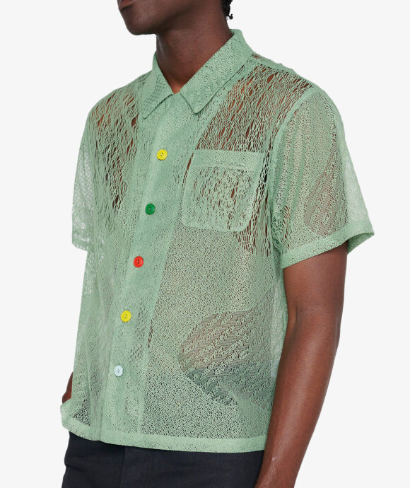 Brain Dead - Engineered Mesh Short Sleeve Button Up