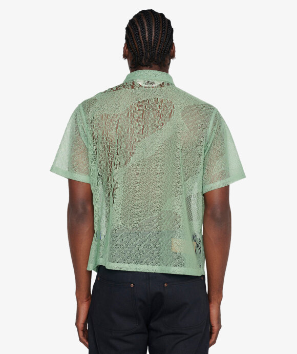 Brain Dead - Engineered Mesh Short Sleeve Button Up