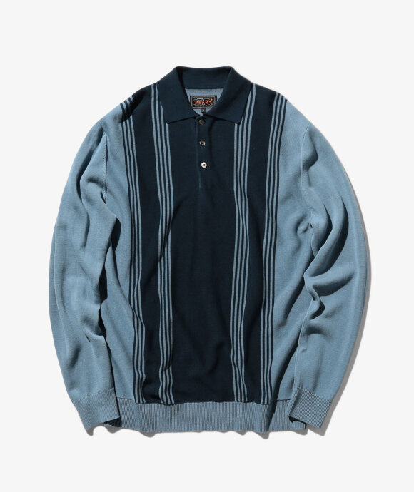 Beams Plus - Knit Polo Stripe 12G