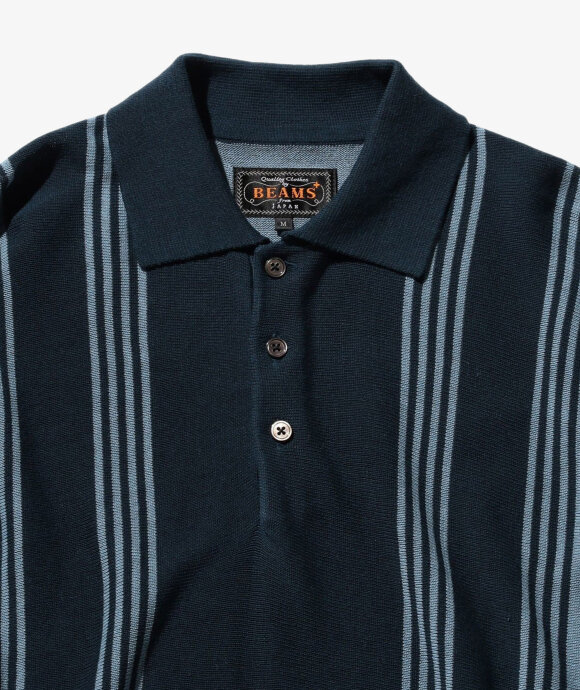 Beams Plus - Knit Polo Stripe 12G