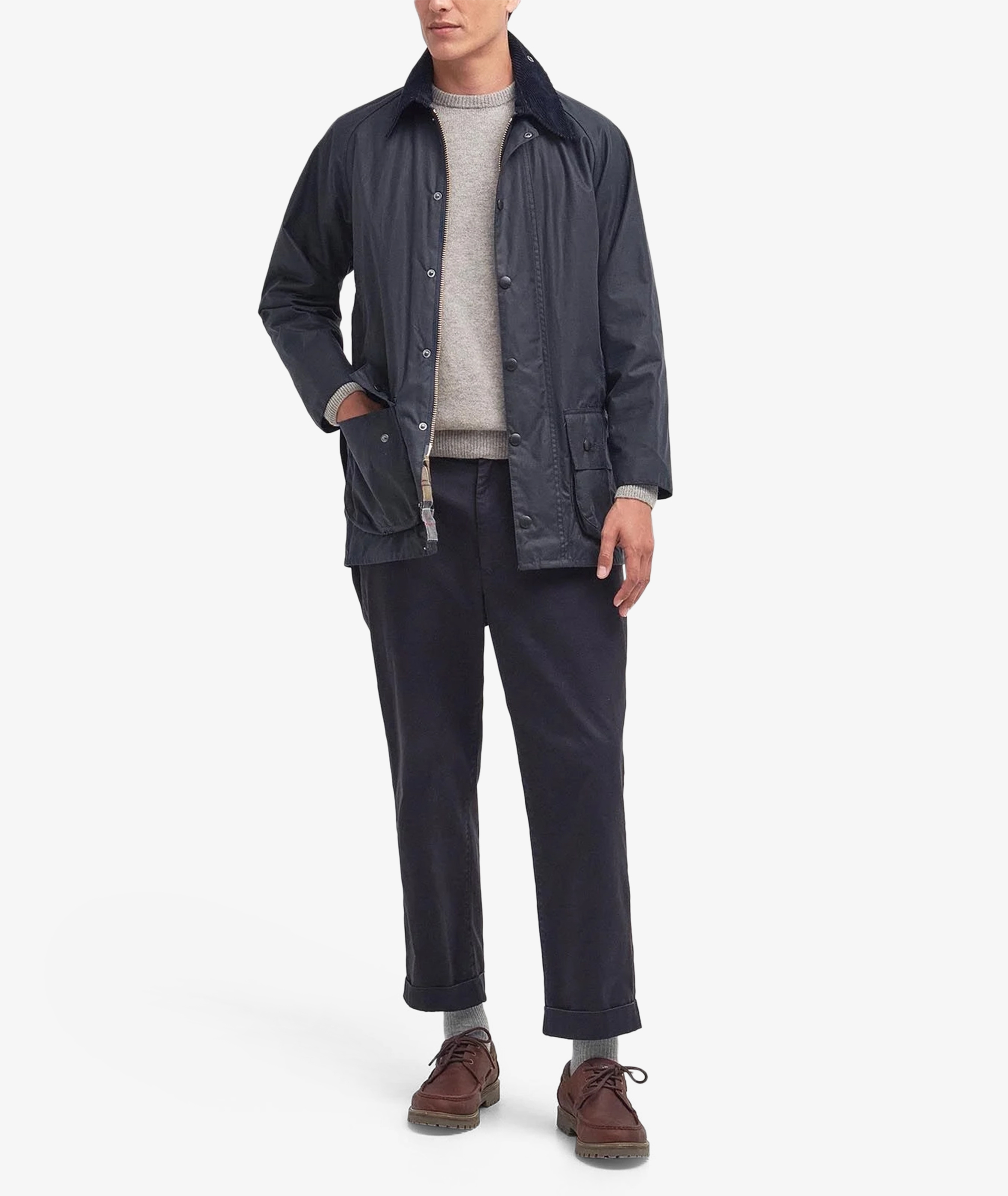 Barbour beaufort navy blue sales