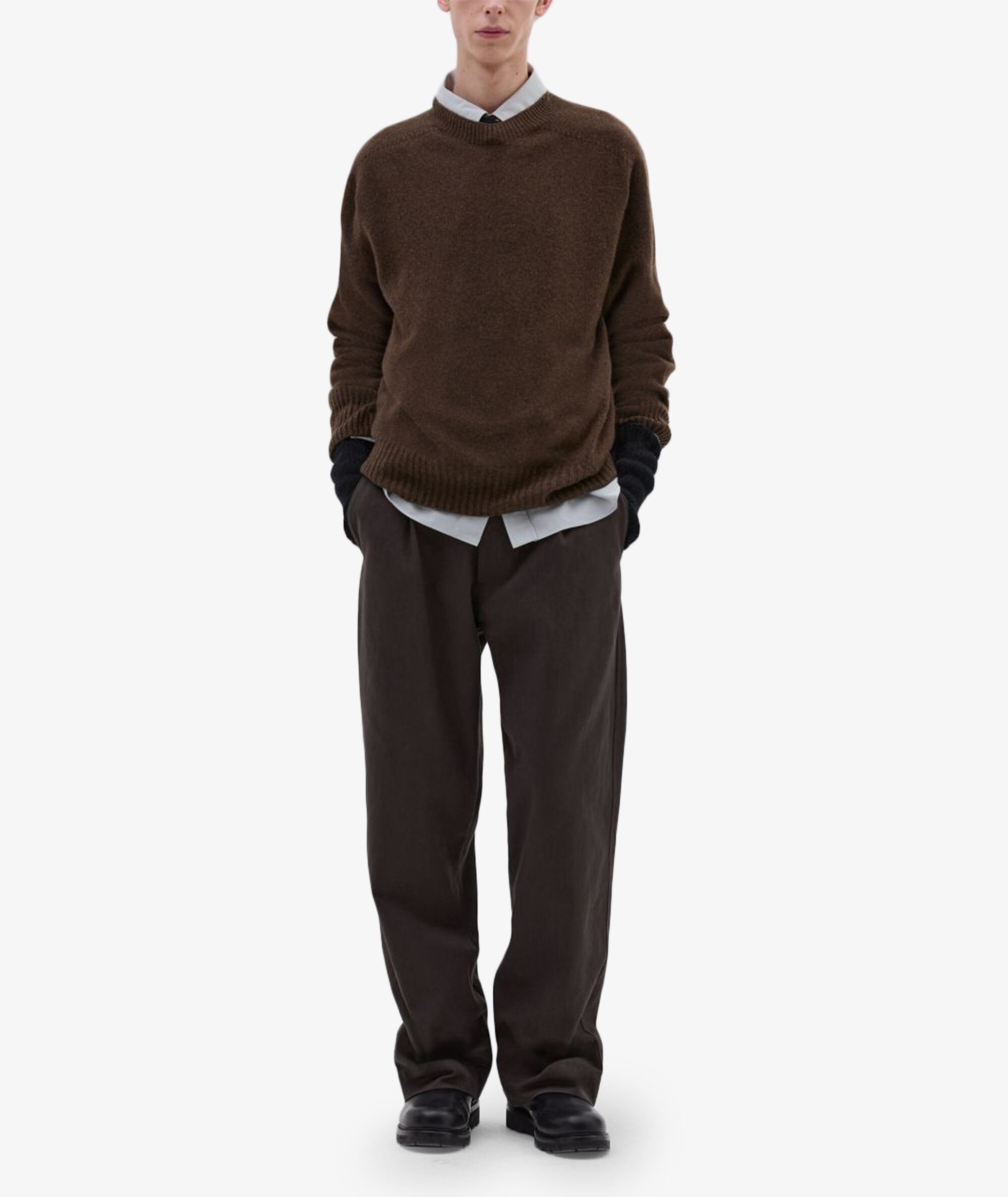 Margaret Howell Seamless Crewneck Merino Cashmere Storm